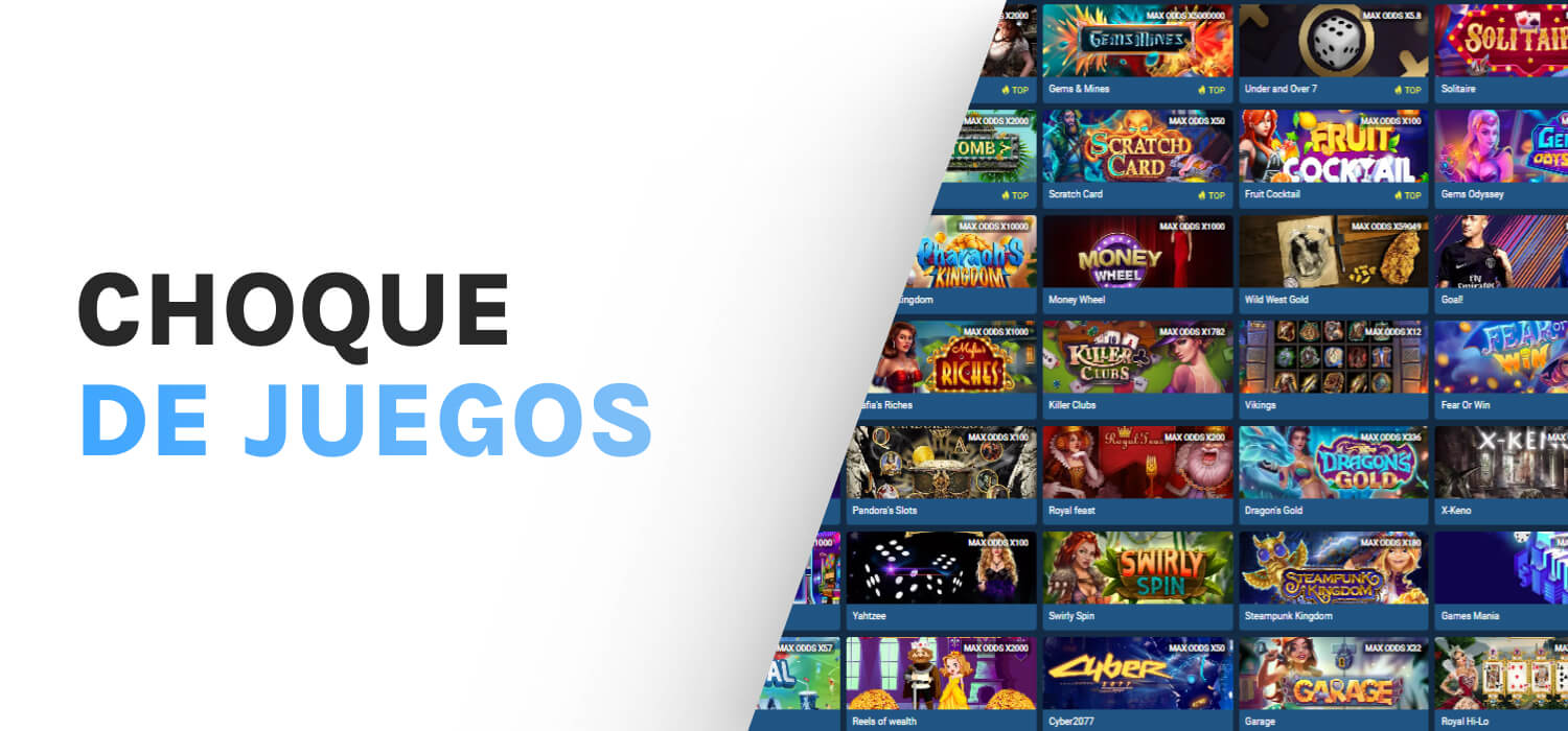Choque de juegos en 1xbet
