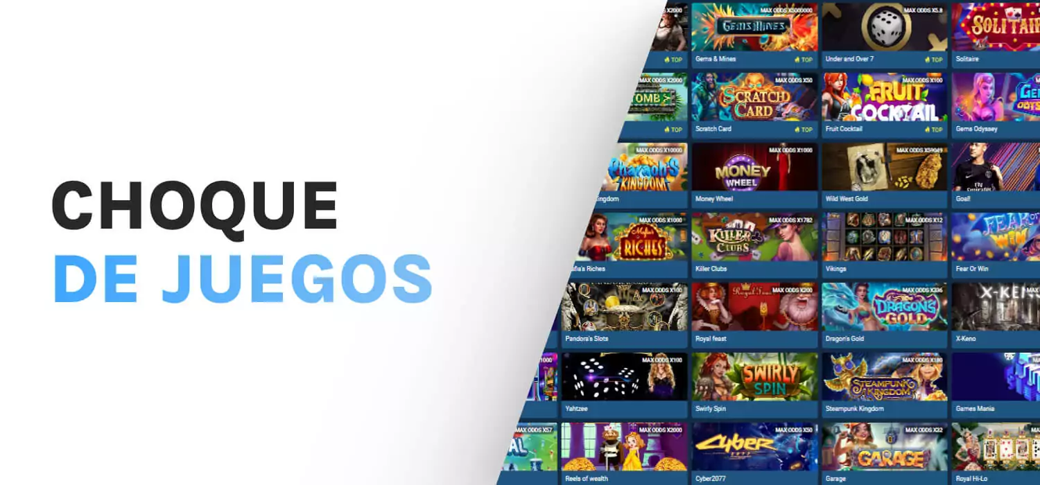 Choque de juegos en 1xbet